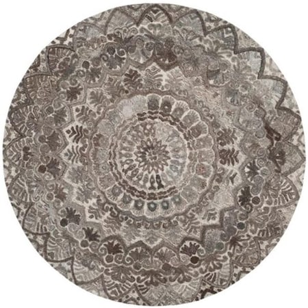 Safavieh 8 x 8 ft. Marquee Bohemian Hand Tufted Round Rug; Grey & Ivory MRQ110C-8R